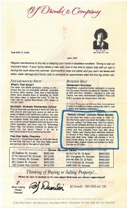One of BJ's newsletters from 1997